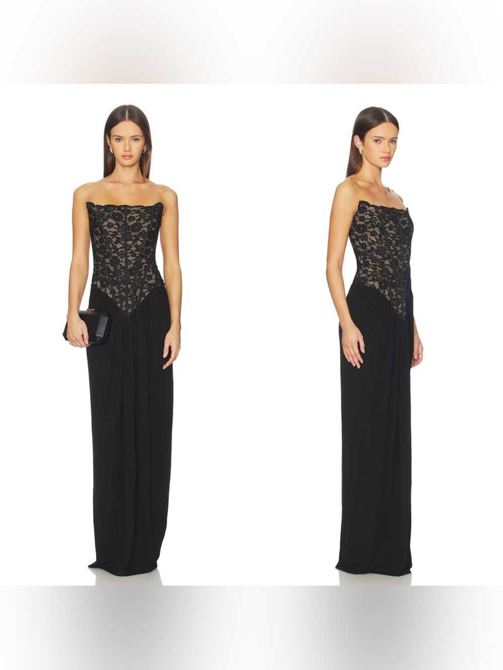 NWT NBD Asta Lace corset gown in black